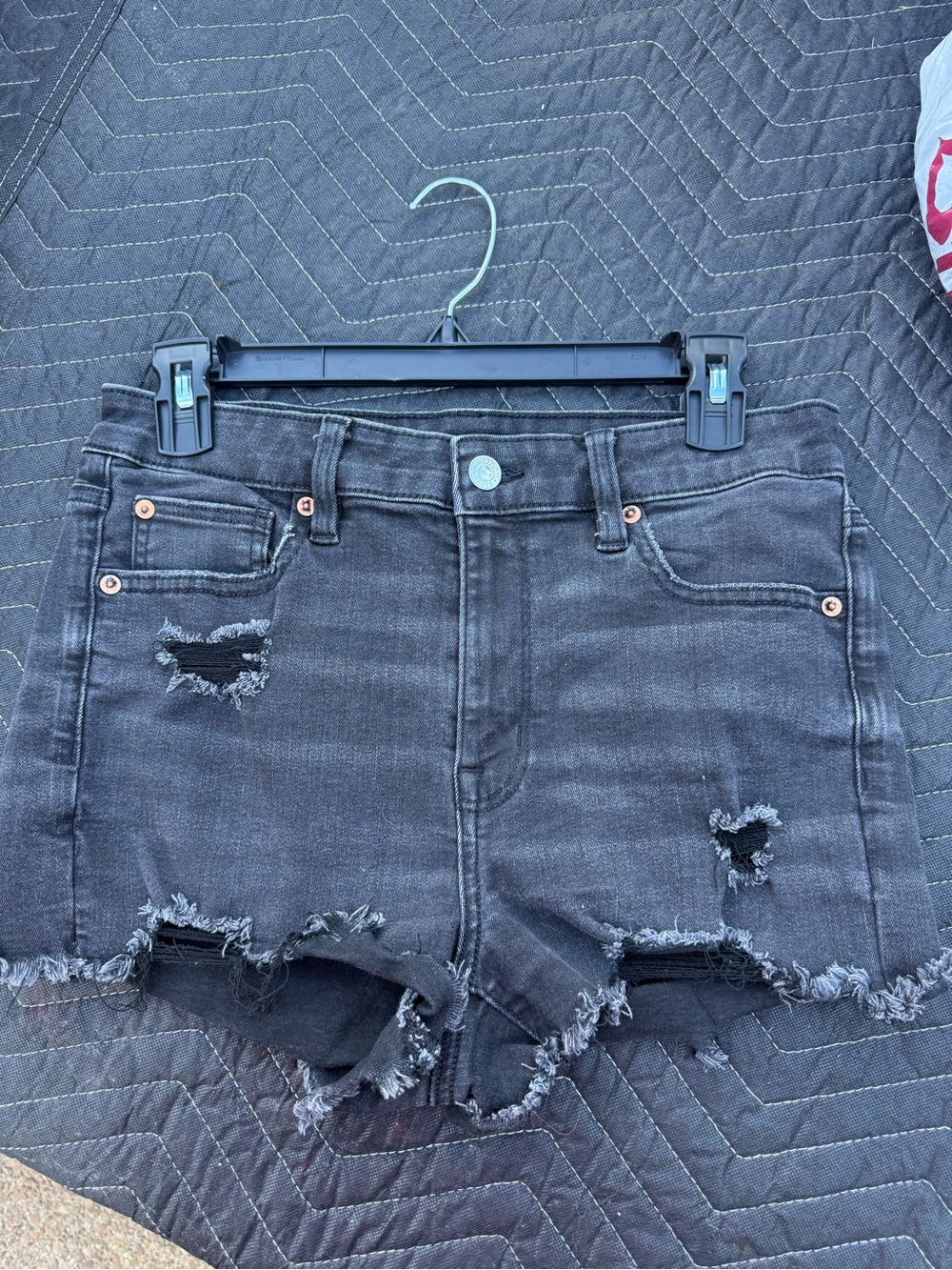 American Eagle Outfitters Black Distressed Denim Cutoff Shorts